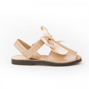 Menorquina Ibicenca Saltarines Charol Camel con Lazo 7501